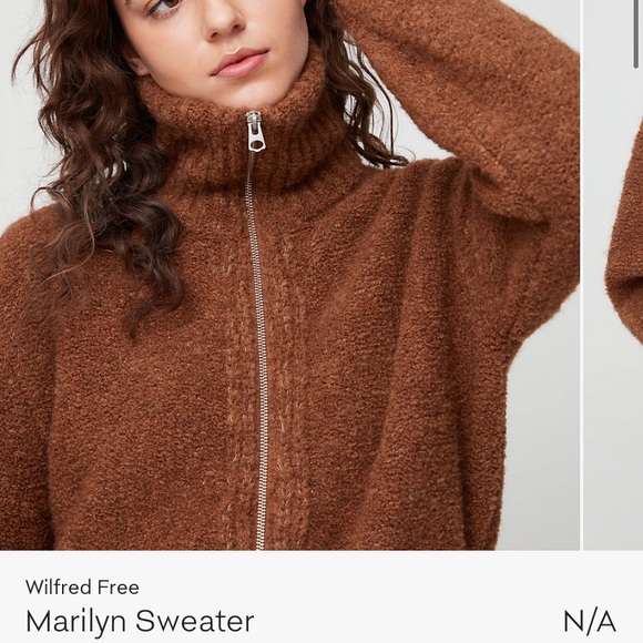 Aritzia Wilfred Marilyn Sweater in Copper Brown - Picture 7 of 9